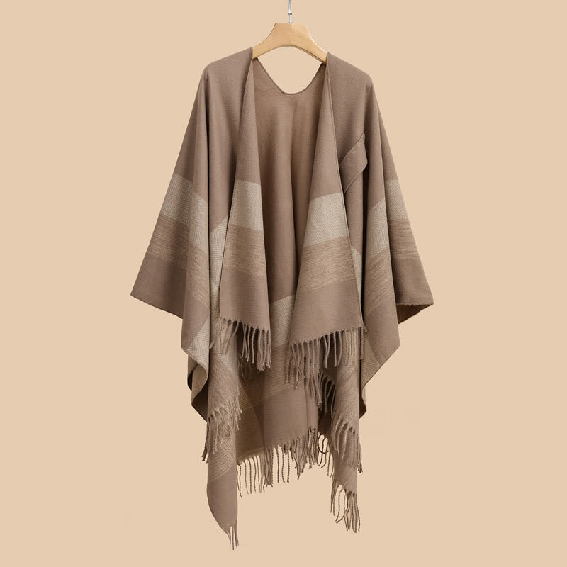 Simple Tassel Soft Travel Shawl Cape