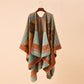 Retro Geometric Soft Shawl Cape