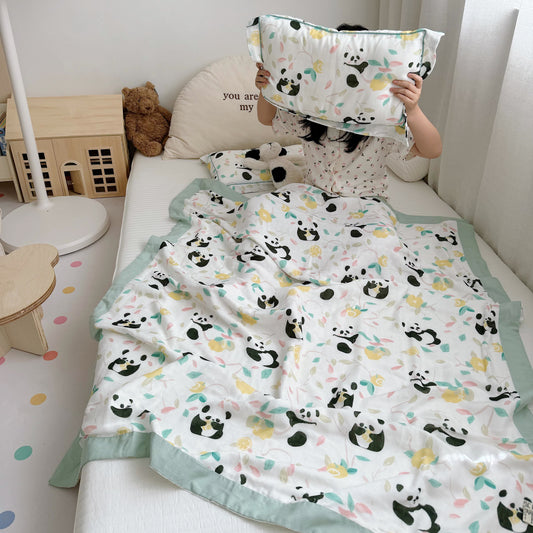 Panda Bamboo Fiber Baby Toddler Quilt