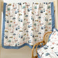 Cartoon Truck Bamboo Fiber Toddler Quilt