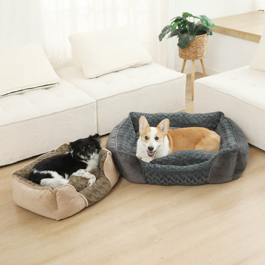 Semi-enclosed Warm Fleece Pet Bed