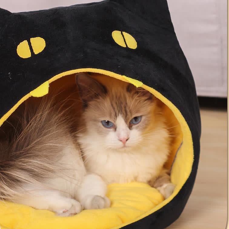 Halloween Black Cat Warm Pet Bed