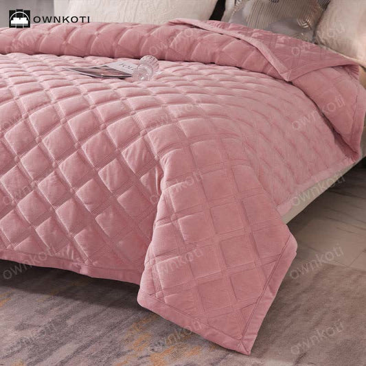 Solid Color Diamond Texture Soft Quilt