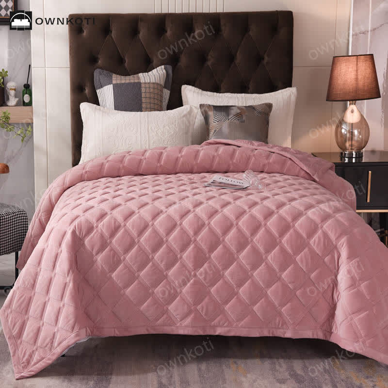 Solid Color Diamond Texture Soft Quilt