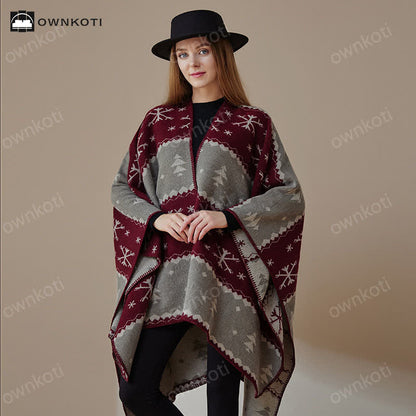 Vintage Christmas Festive Travel Shawl Blanket