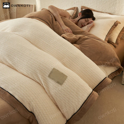 Winter Soft Duvet Cover Bedding Set(4PCS) - Cheese White - Queen - image 0