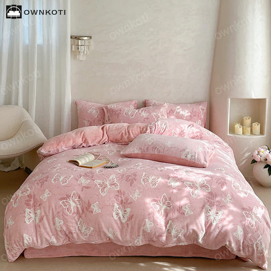 Butterfly Velvet Warm Bedding Set(4PCS)