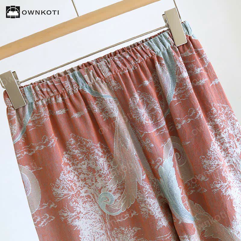 Retro Cotton Gauze Couple Pajama Set - image 8