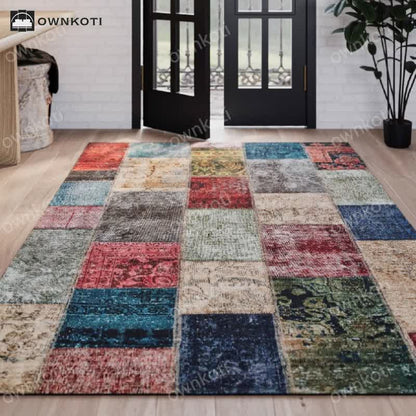 Vintage Patchwork Anti-slip Area Rug