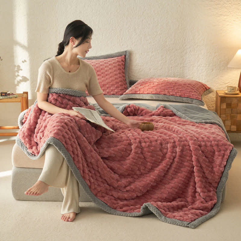 Simple Soft Fleece Duvet Cover Blanket