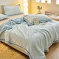 Striped Fleece Duvet Cover Throw Blanket