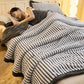 Striped Fleece Duvet Cover Throw Blanket