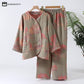 Cotton Gauze Long-sleeve Jacquard Pajama Set