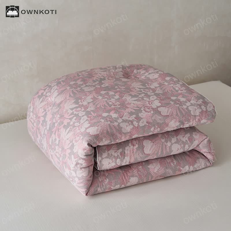 Cotton Cashmere Blossoming Flower Winter Quilt