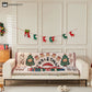 Christmas Cotton Linen Reversible Sofa Protector