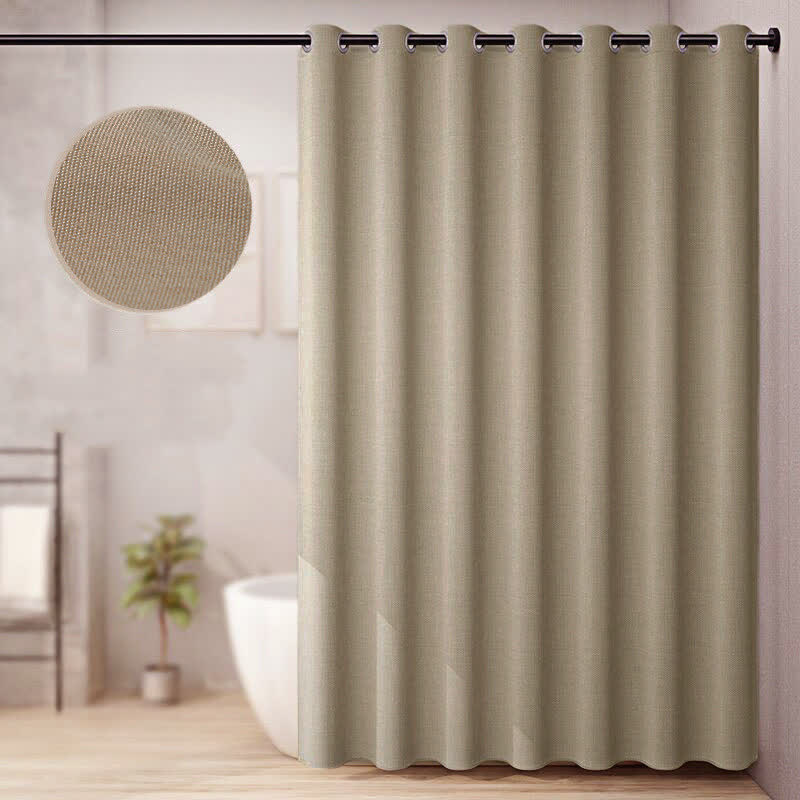 Luxurious Solid Color Flax Shower Curtain