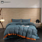 Cotton Gauze Solid Color Button Bedding Set (4PCS)