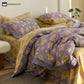 Jacquard Floral Button Cotton Gauze Bedding Set (4PCS)