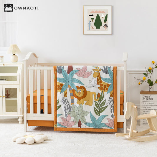 Animal Forest Cotton Crib Bedding Set(3PCS)