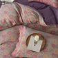 Floral Button Duvet Cover Bedding Set (4PCS)