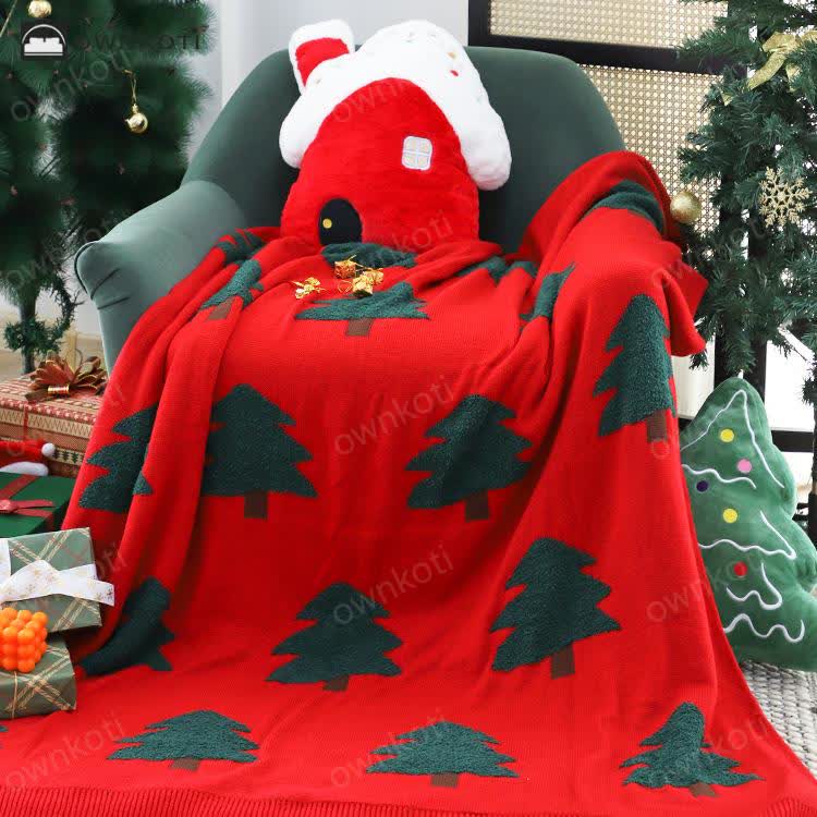 Festive Christmas Tree Decorative Sofa Blanket