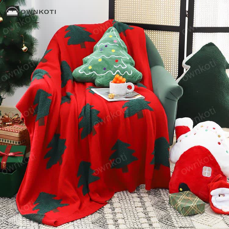 Festive Christmas Tree Decorative Sofa Blanket