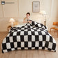 Checkerboard Fleece Blanket Winter Comforter