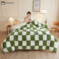 Checkerboard Fleece Blanket Winter Comforter