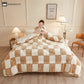 Checkerboard Fleece Blanket Winter Comforter