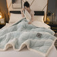 Double-sided Fleece Simple Throw Blanket - Light Blue - Queen - image 18