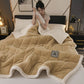 Double-sided Fleece Simple Throw Blanket - Ginger Yellow - Queen - image 13