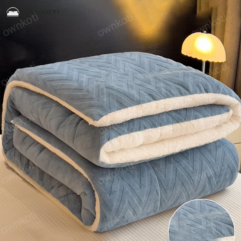 Sherpa Warm Throw Blanket with Quilt Core