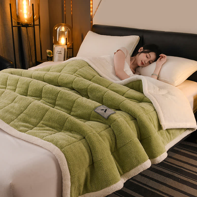 Double-sided Fleece Simple Throw Blanket - image 14