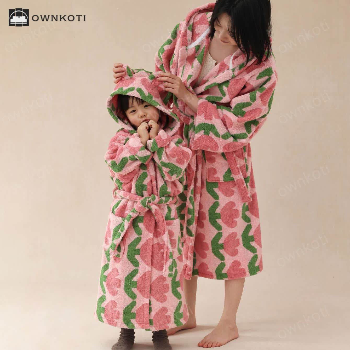 Pure Cotton Rural Tulip Hooded Bathrobe