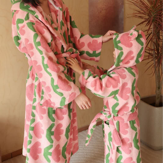 Pure Cotton Rural Tulip Hooded Bathrobe