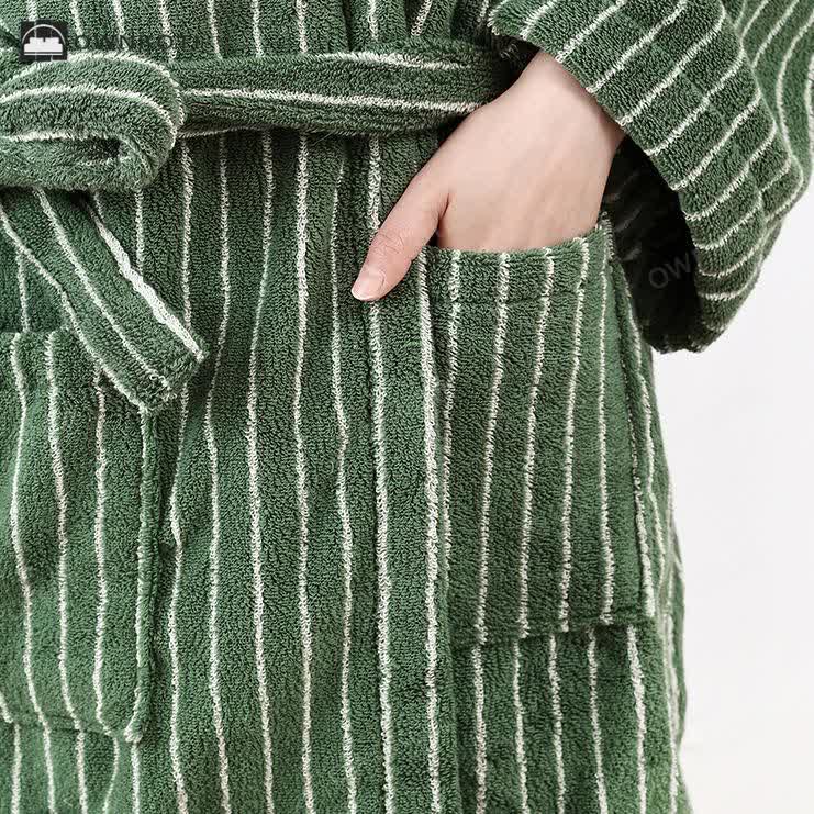 Pure Cotton Striped Hooded Cape Bathrobe