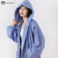 Pure Cotton Striped Hooded Cape Bathrobe