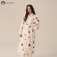 Winter Fleece Strawberry Cherry Long Bathrobe