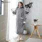 Soft Fleece Warm Zippered Long Nightgown