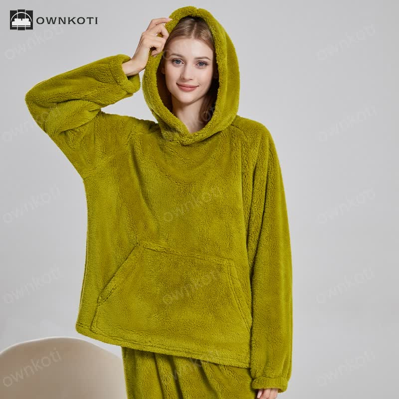 Soft Fleece Solid Color Pajama Set