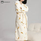 Simple Banana Winter Fleece Long Bathrobe