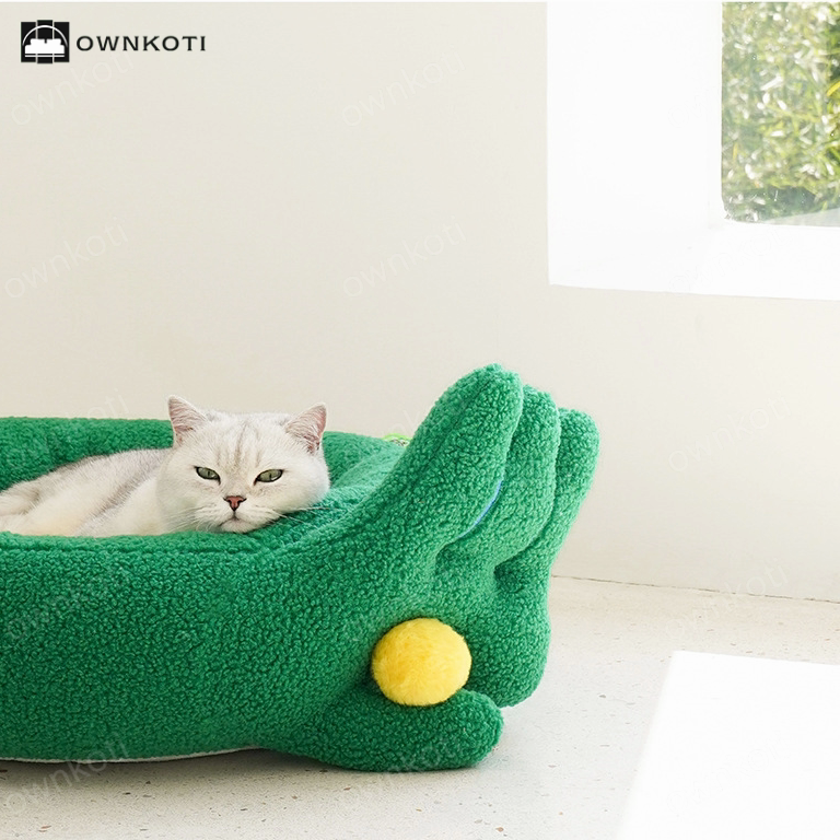 Finger Gesture Winter Warm Cat Bed