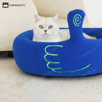 Finger Gesture Winter Warm Cat Bed