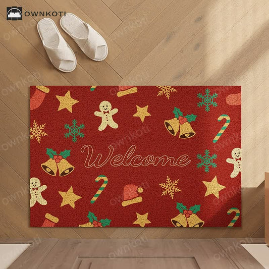 Christmas "Welcome" Anti-slip Cuttable Door Mat