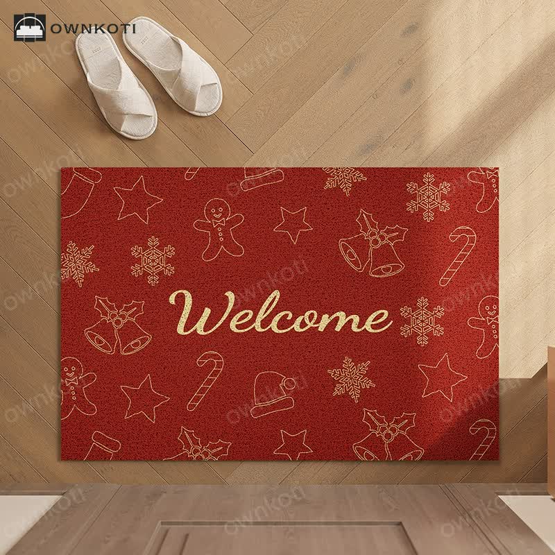 Christmas "Welcome" Anti-slip Cuttable Door Mat