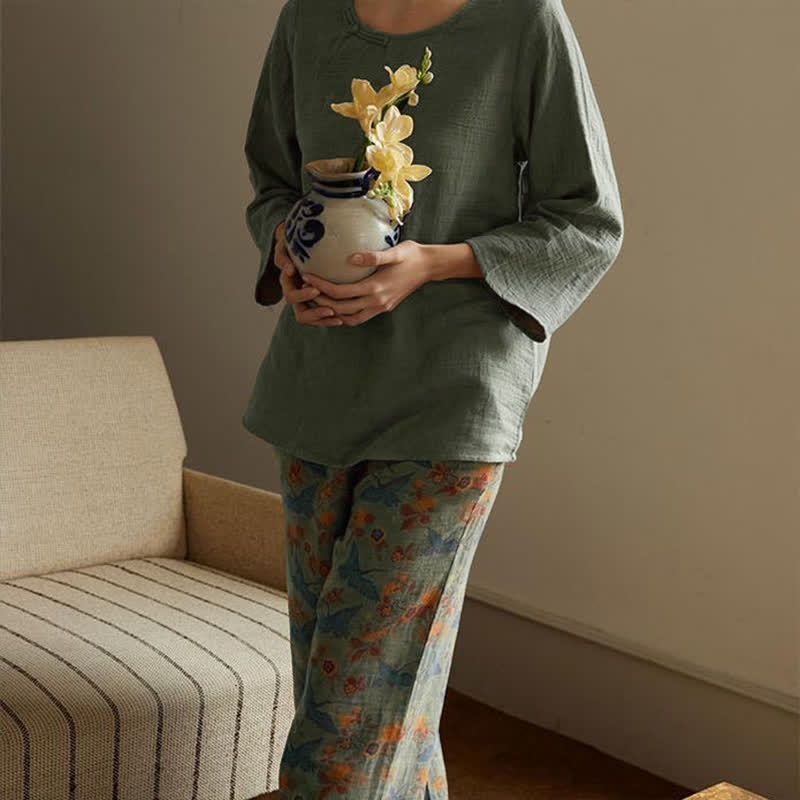 Pastoral Style Cotton Gauze Nightwear