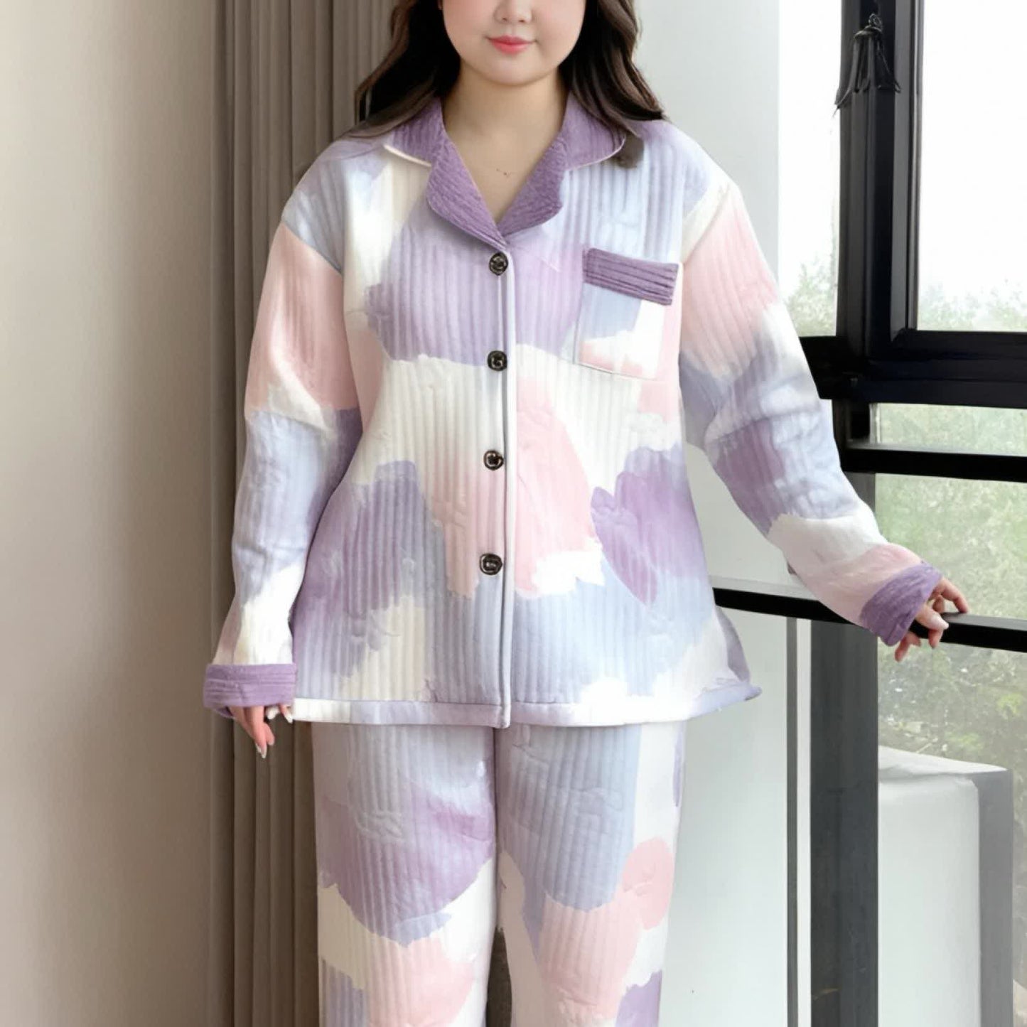 Plus Size Warm Comfy Nightwear Set - image 3