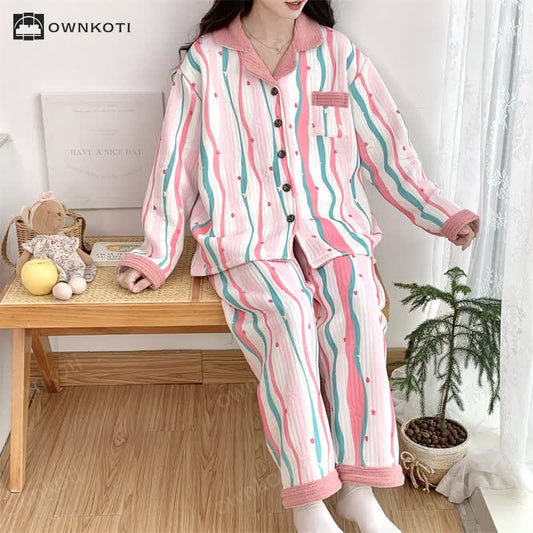 Plus Size Soft Air Cotton Nightwear Set