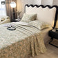 Jacquard Floral Quilted Cotton Gauze Coverlet