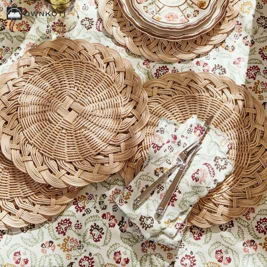 Round Shape Hand-woven Rattan Placemat